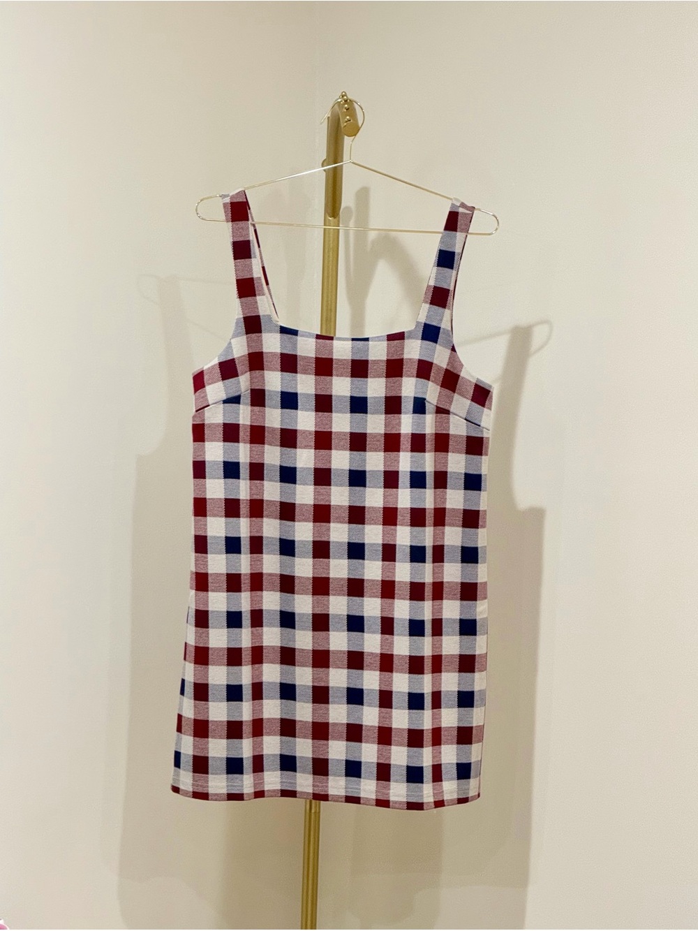 Maeve Red, Navy & White Gingham Sleeveless Mini Dress